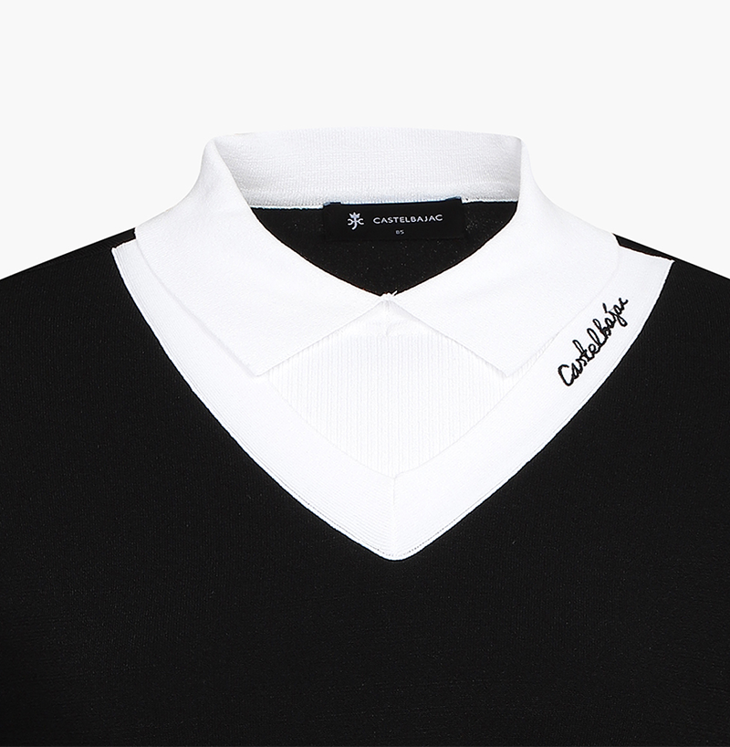 Castelbajac Women's 7/8 Sleeve Layered Pullover - Black