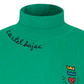 Castelbajac Women's Basic Embroidered Point Mock Neck Knit - Green