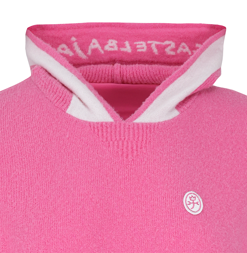Castelbajac Women's Boucle Two-Color Hooded Sweater - Pink