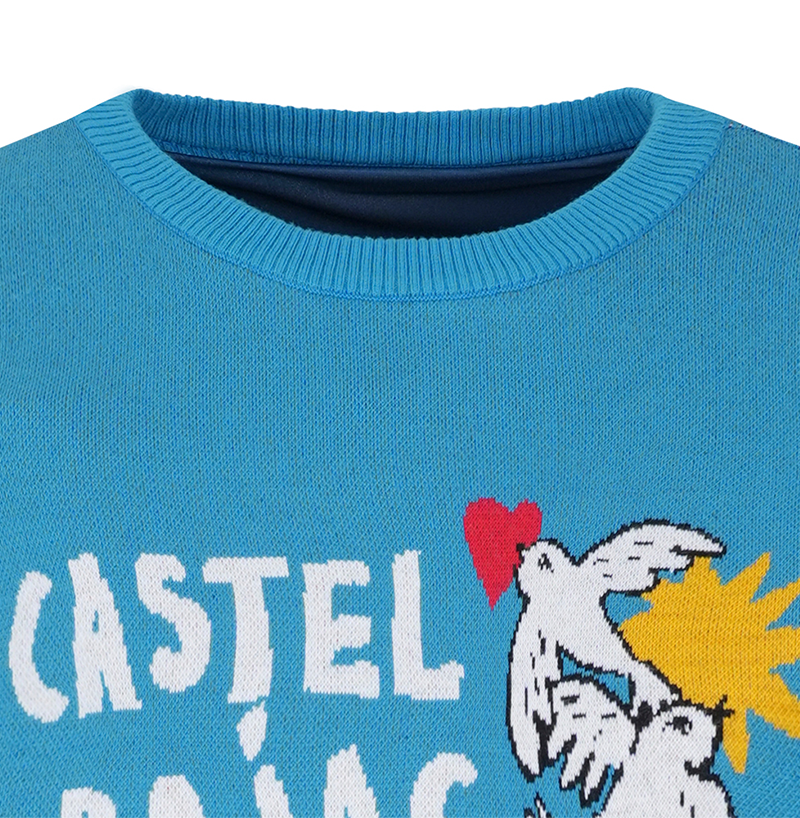 Castelbajac Women's Lettering Round Sweater - Blue