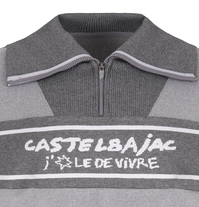 Castelbajac Men's Two-Tone Half-Zip Sweatshirt - M/Grey