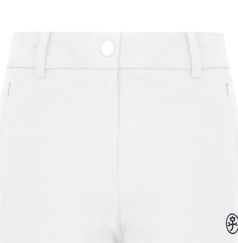 Castelbajac Women's Nylon Spandex Logo Band Slim Pants - White