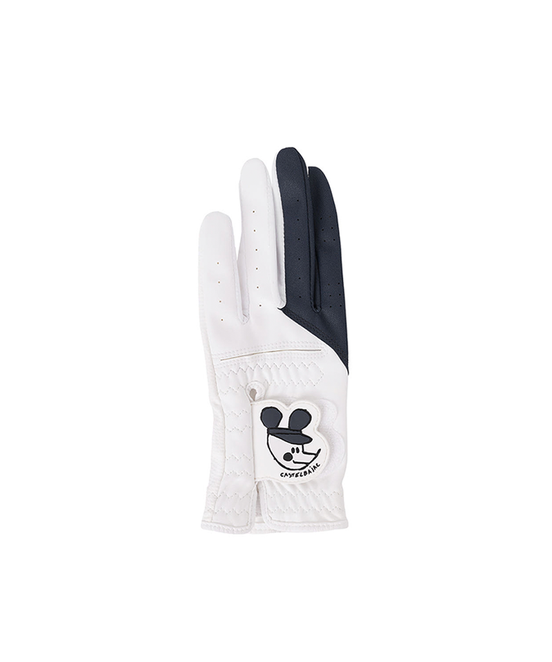 Castelbajac Women's Synthetic Leather Character Two-Handed Gloves - Black