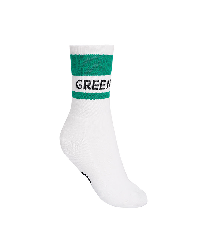 Castelbajac Women's Color Block Slogan Long Socks - Green