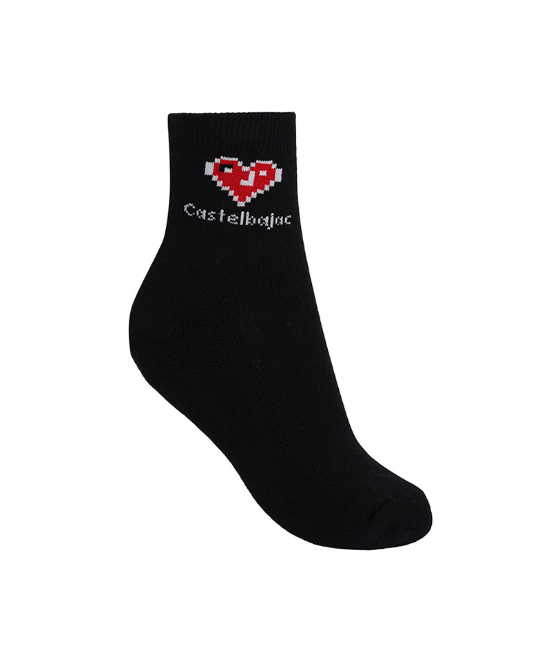 Castelbajac Women's Heart Point Mid-calf Socks - Black