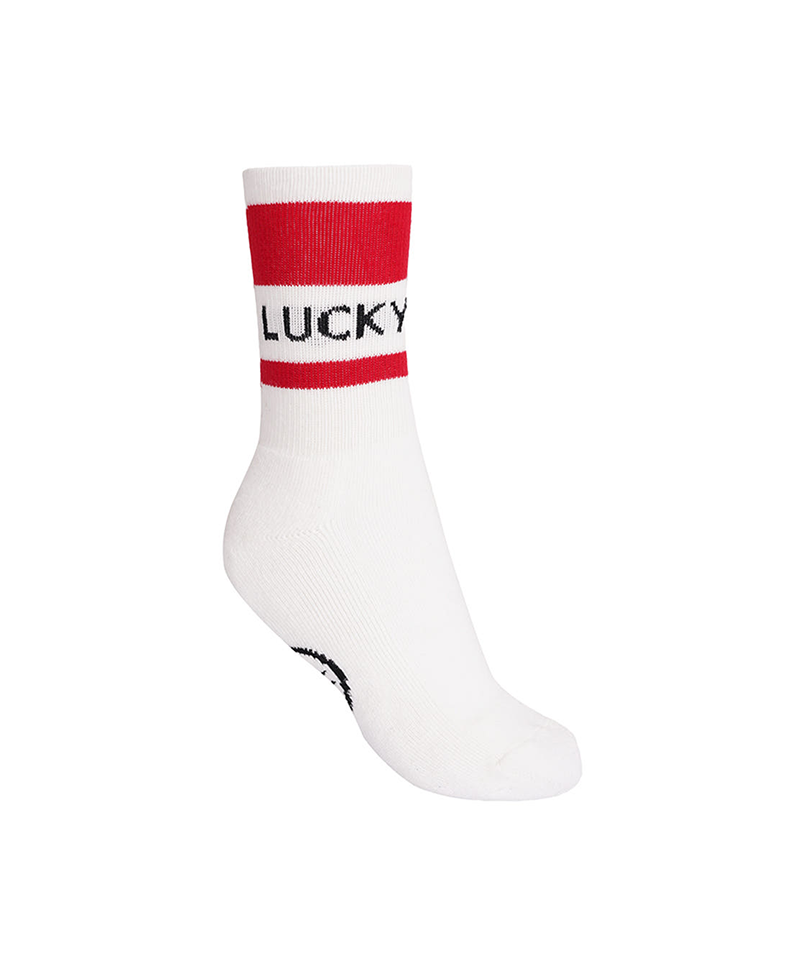 Castelbajac Women's Color Block Slogan Long Socks - Red