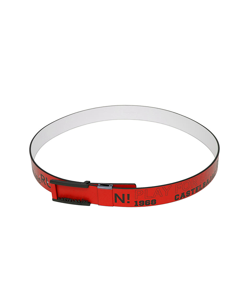 Castelbajac Men's Print Buckle Belt - Red