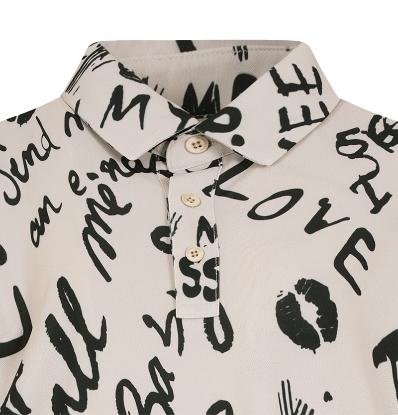 Castelbajac Men's Full-Size Drawing Lettering Polo T-Shirt - 2 Colors