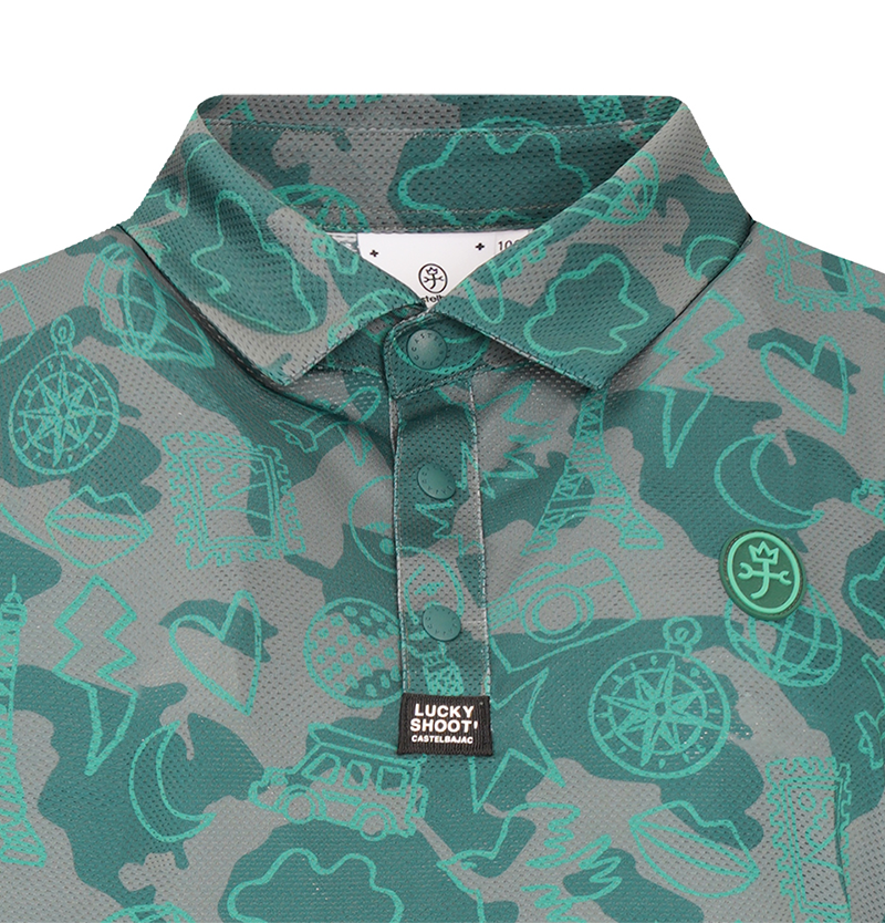 Castelbajac Men's Full-Length Travel Pattern Polo T-Shirt - 2 Colors
