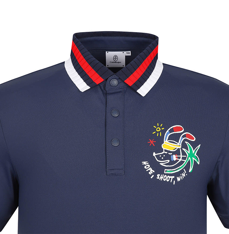 Castelbajac Men's Hope Short-Sleeve Collared T-Shirt - Navy