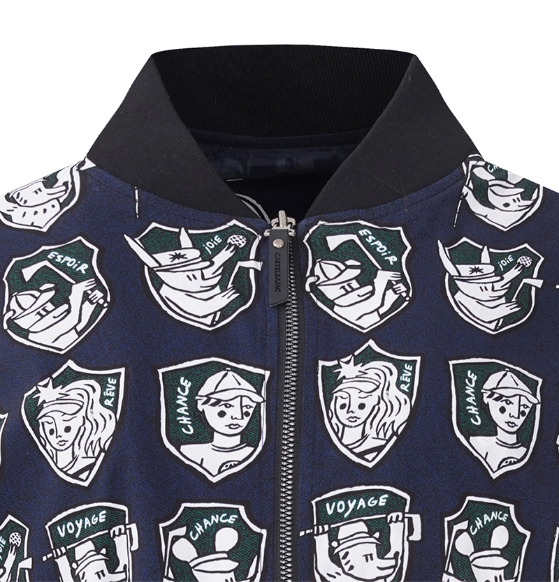 Castelbajac Men's Patterned Blue Jacket Jumper - Navy