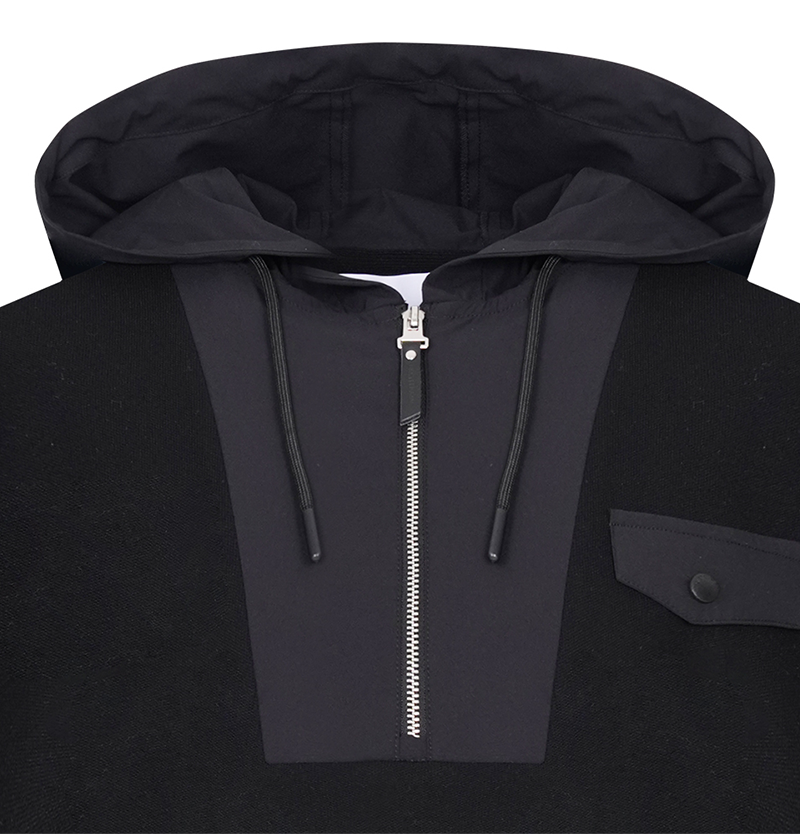 Castelbajac Men's Hooded Hybrid Half-Zip Knit - 2 Colors