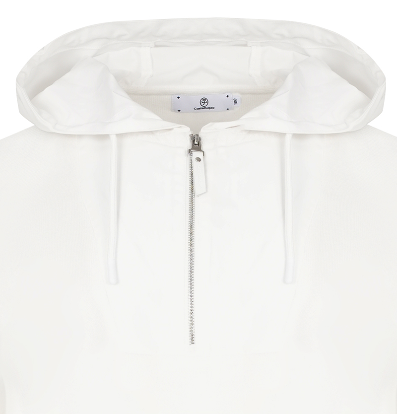 Castelbajac Men's Hooded Hybrid Half-Zip Knit - 2 Colors