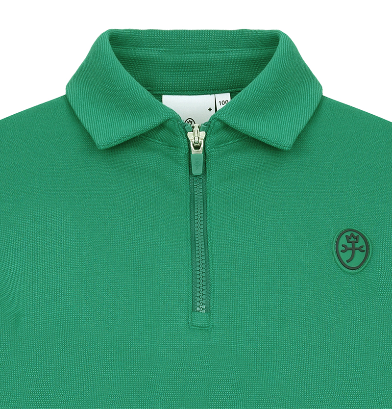 Castelbajac Men's Collared Half-Zip T-Shirt - Green