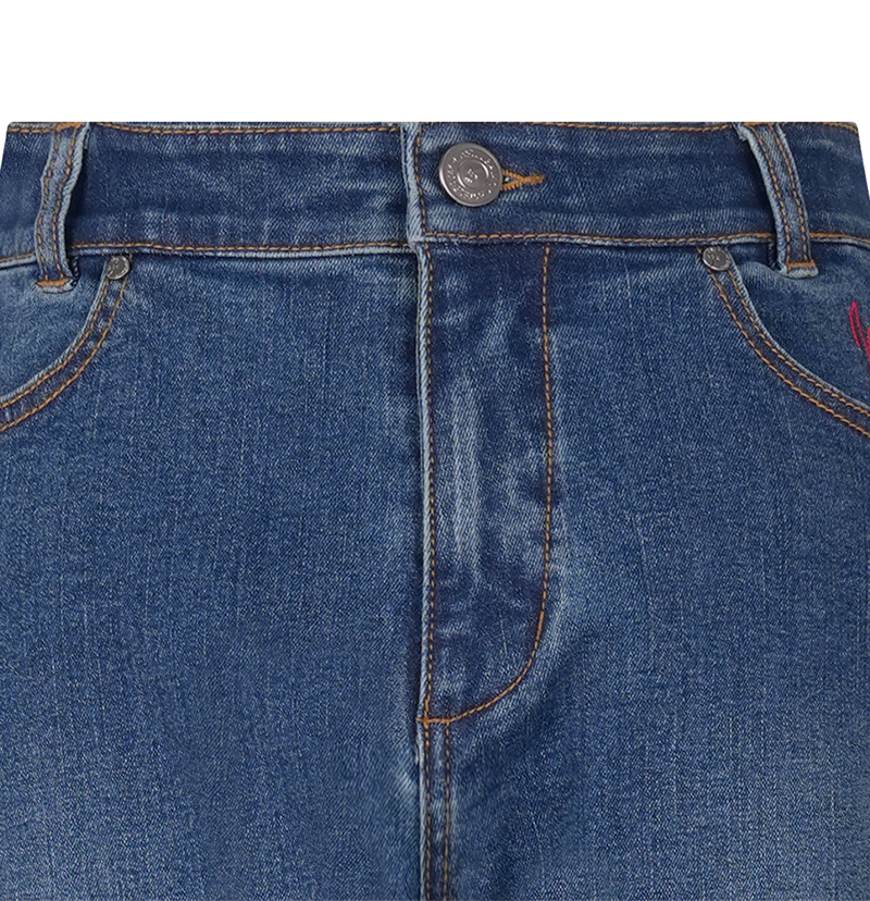 Castelbajac Men's Embossed Point Standard Denim Pants - Indigo