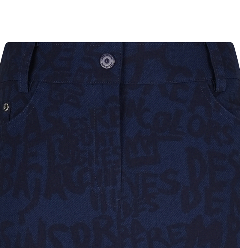 Castelbajac Women's Artwork Pattern Bootcut Pants - Navy