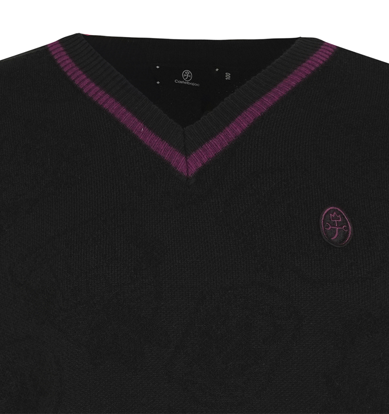 Castelbajac Men's Emblem Pattern Jacquard Knit Vest - Black