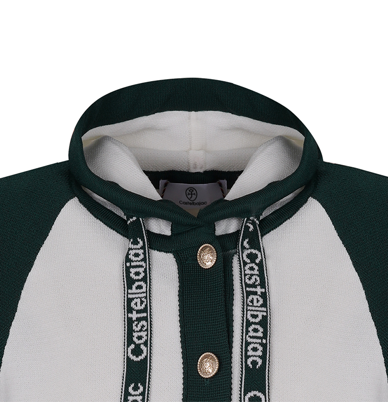 Women's Logo Point Raglan Short-Sleeve Hoodie - Green
