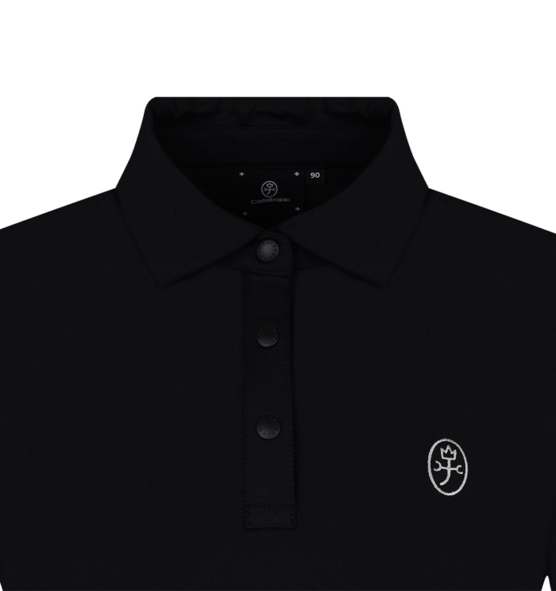 Castelbajac Women's Logo Embroidered Basic Collar T-Shirt - Black