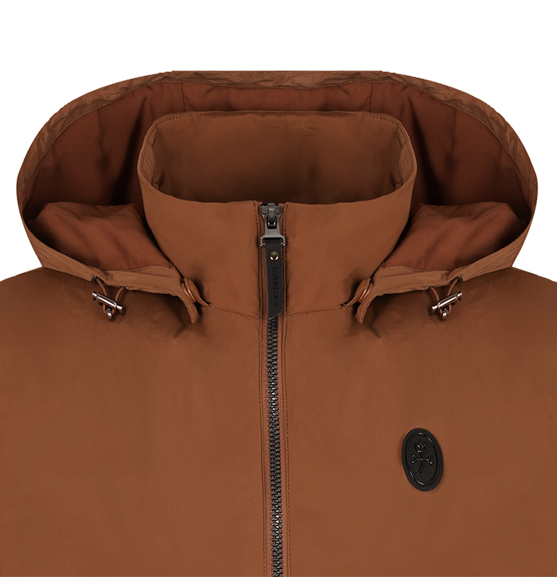 Women's Detachable Hooded Zip-Up Vest - Brown