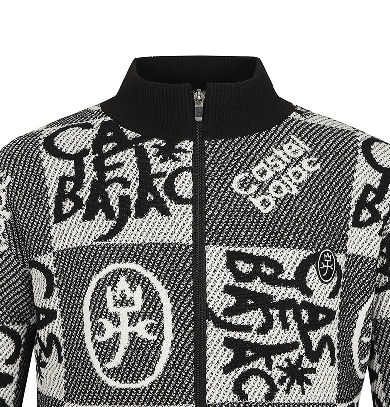 Castelbajac Men's Patterned Zip-Up Sweater Cardigan - Black
