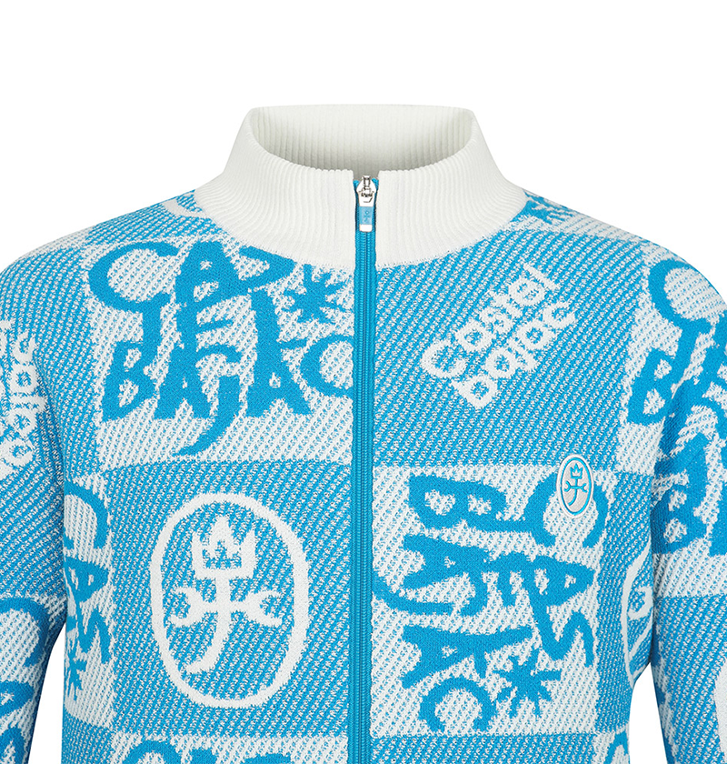 Castelbajac Men's Patterned Zip-Up Sweater Cardigan - Blue