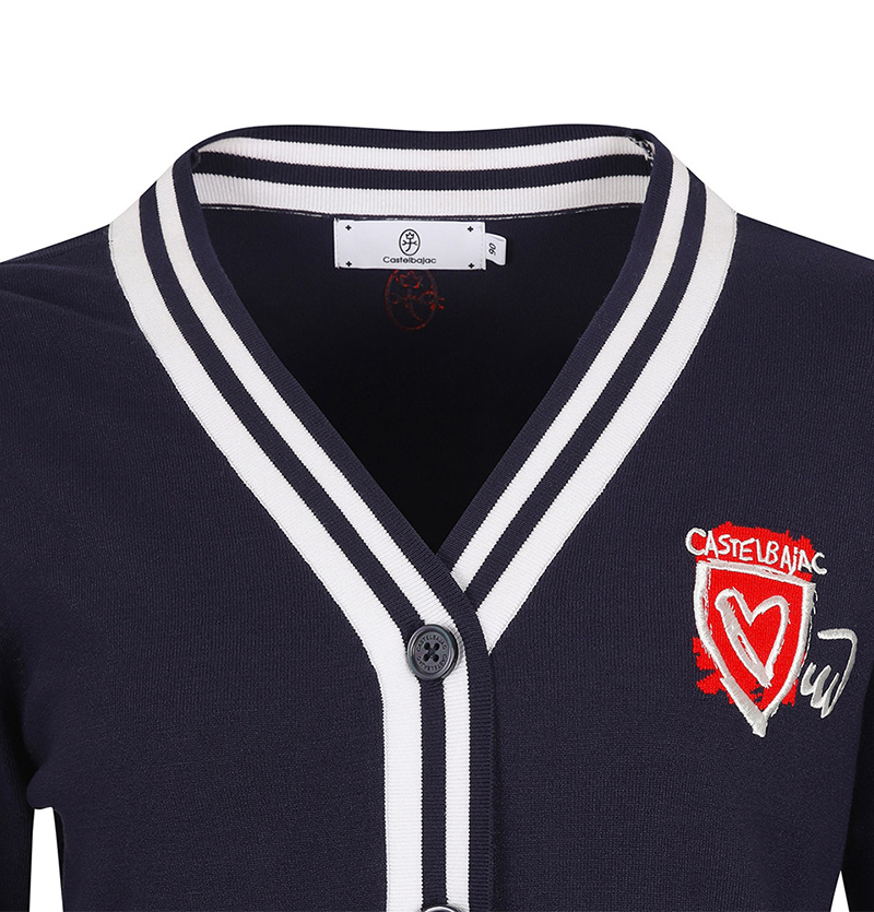Castelbajac Women's V-Neck Artwork Cardigan - Navy