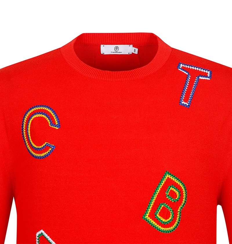 Castelbajac Men's Lettering Embroidered Round Neck Sweater - 2 Colors