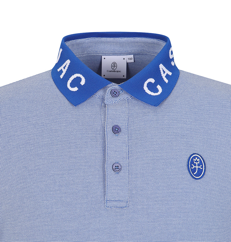 Castelbajac Men's Lettering Collar T-Shirt - Blue