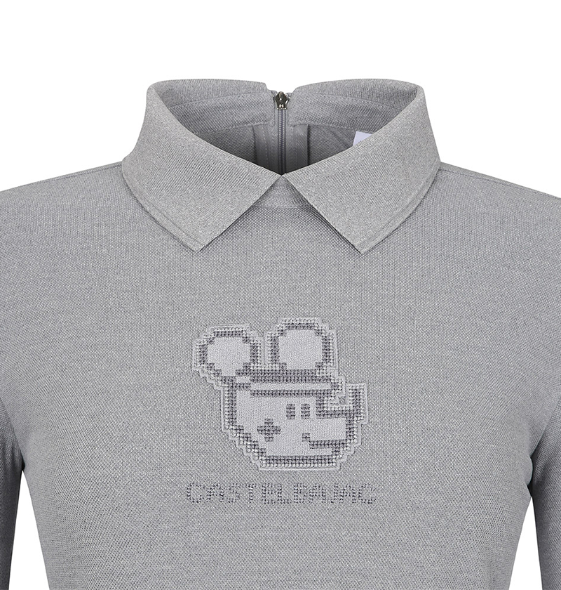 Castelbajac Women's Character Embroidered Collar T-Shirt - M/Grey