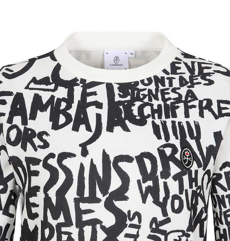 Castelbajac Women's Full-Length Pattern Round T-Shirt - White