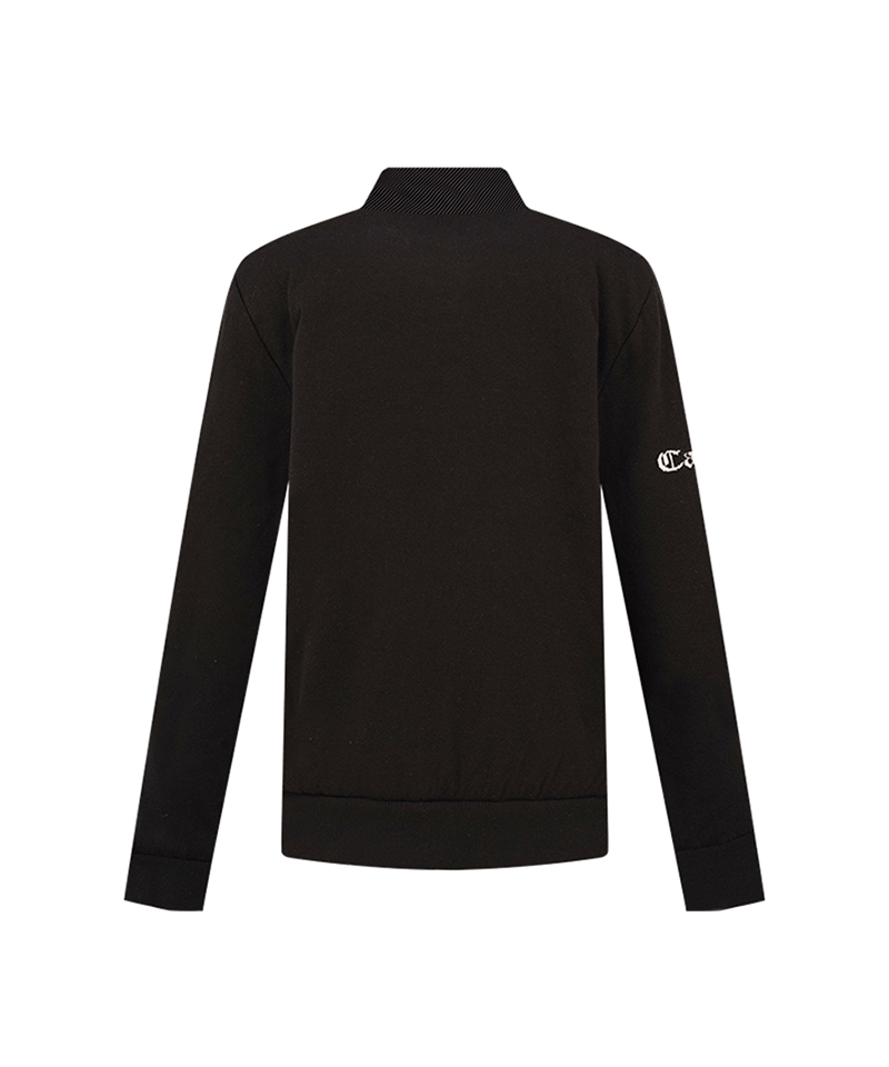 Castelbajac Men's Black Line Woven Mix Hybrid Padded Jumper - Black