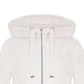 Women's Black Line Embroidery Point Mix Hooded Zip-Up - White
