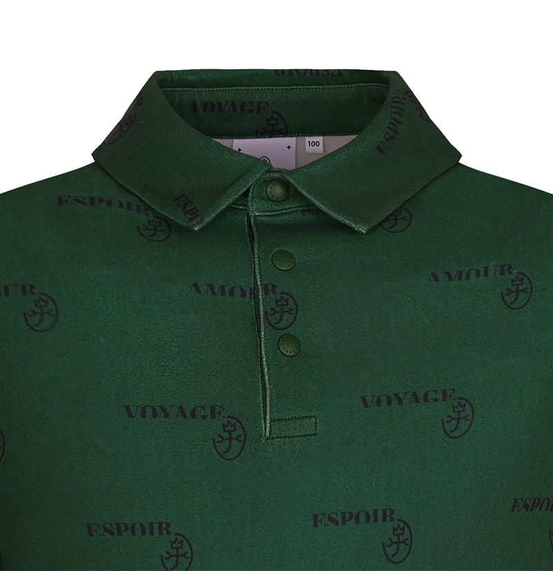 Castelbajac Men's Pattern Print Collared T-Shirt - Green