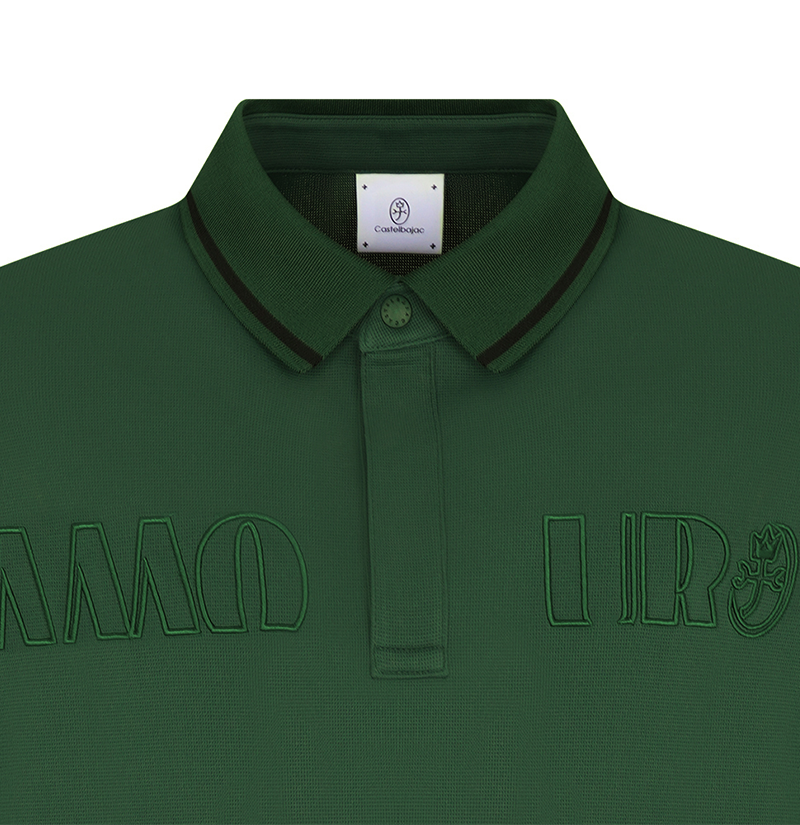 Castelbajac Men's Volume Embroidered Collar T-Shirt - Green