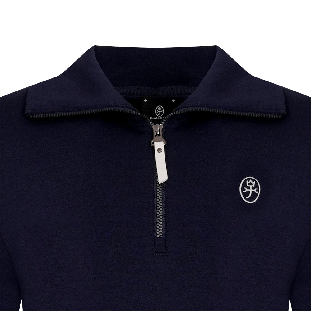 Castelbajac Women's Character Embroidered Half-Zip T-Shirt - Navy