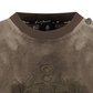 Castelbajac Women's Black Line Symbol Embroidered Velvet Man-to-Man T-Shirt - Khaki