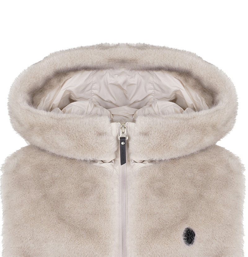 Castelbajac Women's Fur Duck Down Padded Vest - Grey