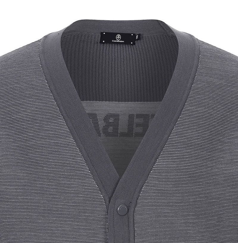 Castelbajac Men's Logo Jacquard Knit Cardigan - D/Grey