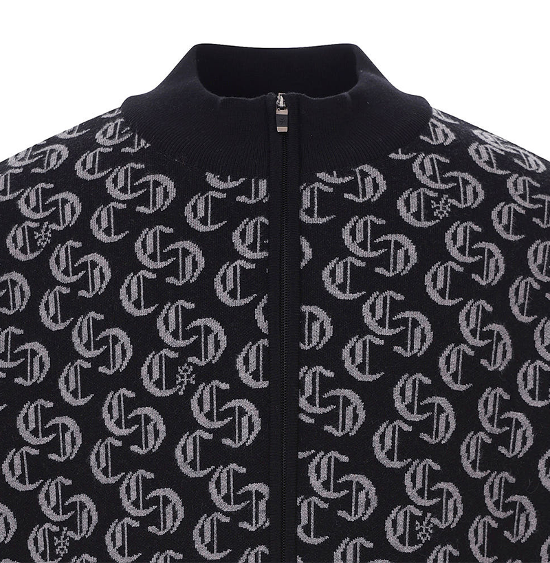 Castelbajac Men's Jacquard Zip-up Knit Cardigan - 2 Colors