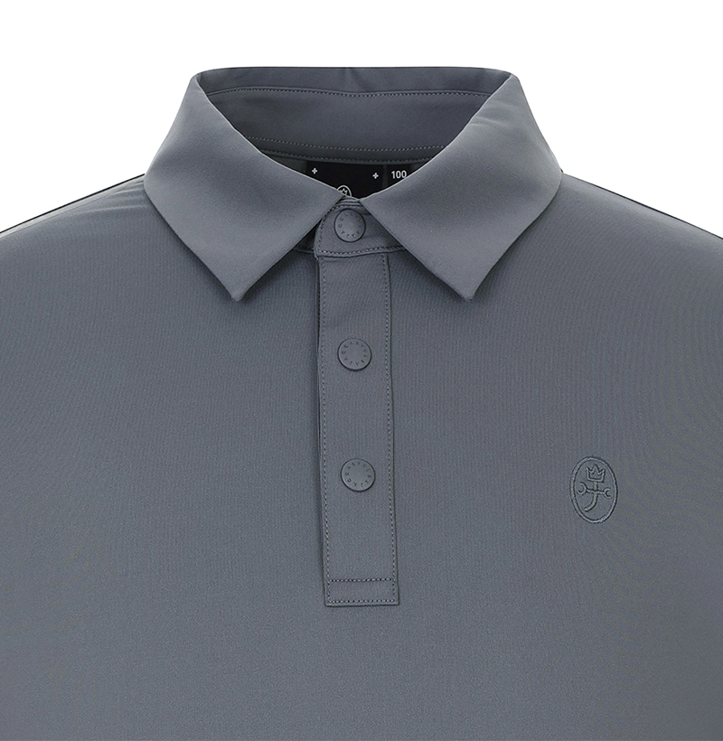 Castelbajac Men's Shoulder Logo Collar T-Shirt - Charcoal