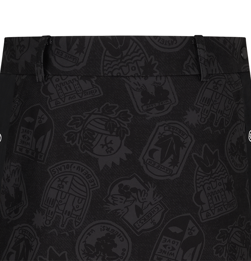 Women's Full-Length Pattern Culottes - Black