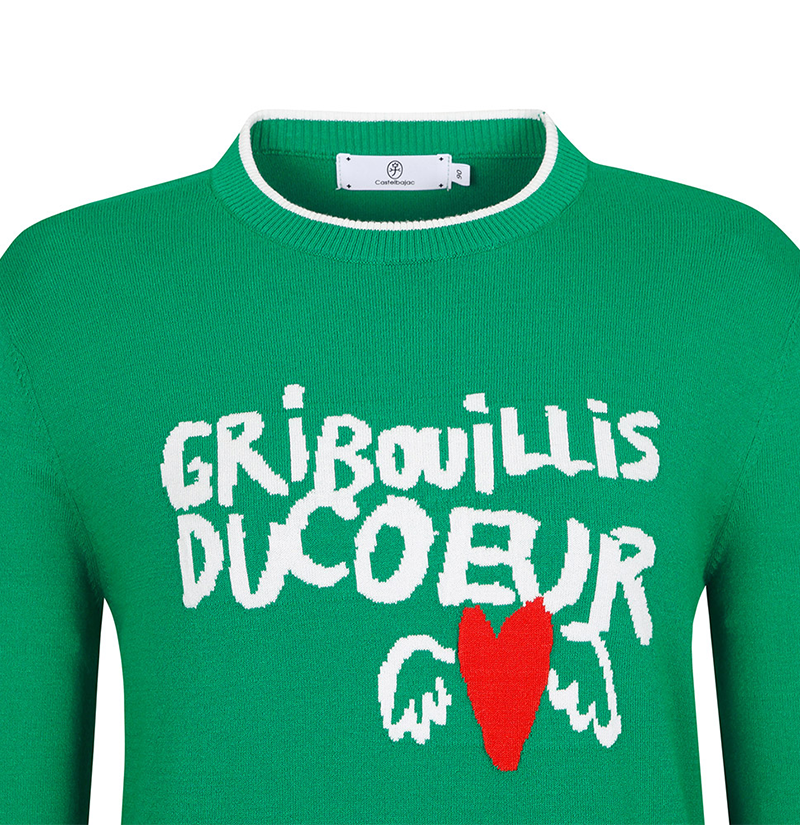 Castelbajac Women's Lettering Point Sweater - Green