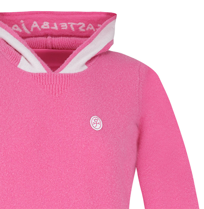 Castelbajac Women's Boucle Two-Color Hooded Sweater - Pink