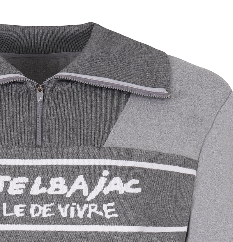 Castelbajac Men's Two-Tone Half-Zip Sweatshirt - M/Grey