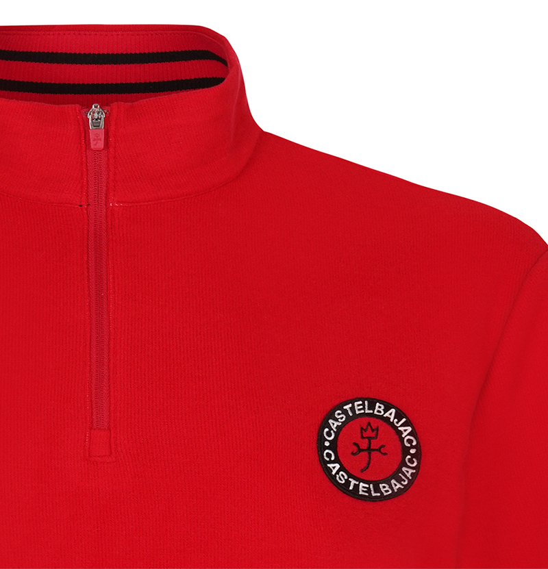 Castelbajac Men's One-Point Semi-Zip T-Shirt - Red