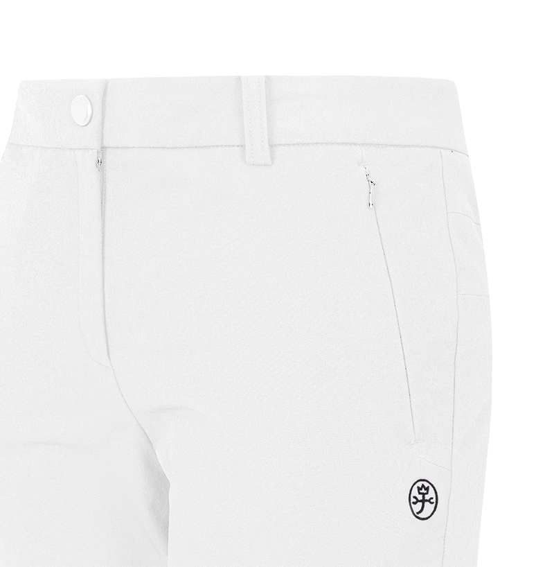 Castelbajac Women's Nylon Spandex Logo Band Slim Pants - White