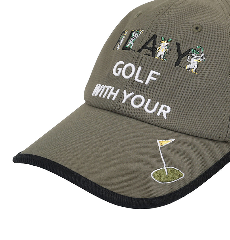Castelbajac Men's Color Block Point Character Embroidery Ball Cap - Khaki