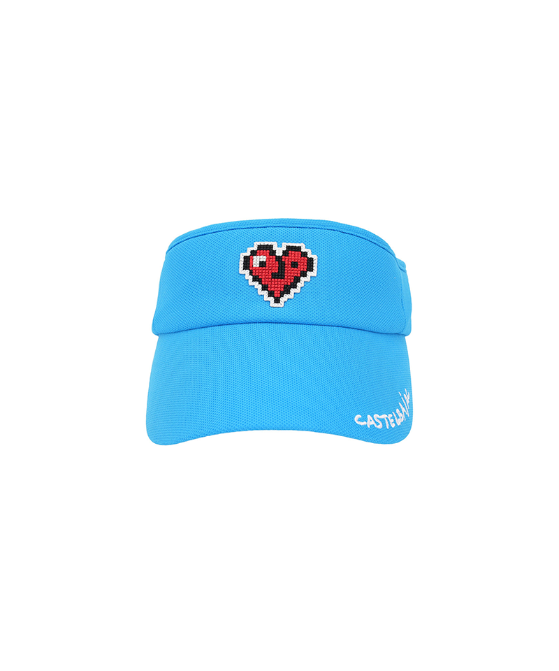 Castelbajac Women's Heart Pixel Summer Sun Cap - Blue