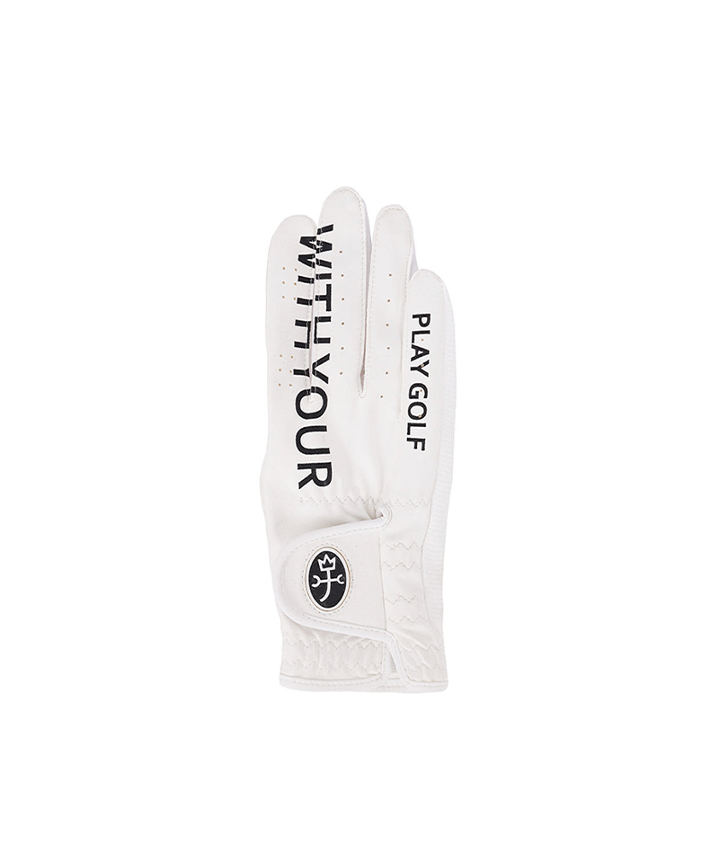 Castelbajac Women's Synthetic Leather Slogan Two-Handed Gloves - White